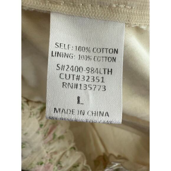 ASTR the Label Cream Floral Puff Sleeve Cropped Top Cotton size Large - Picture 8 of 8